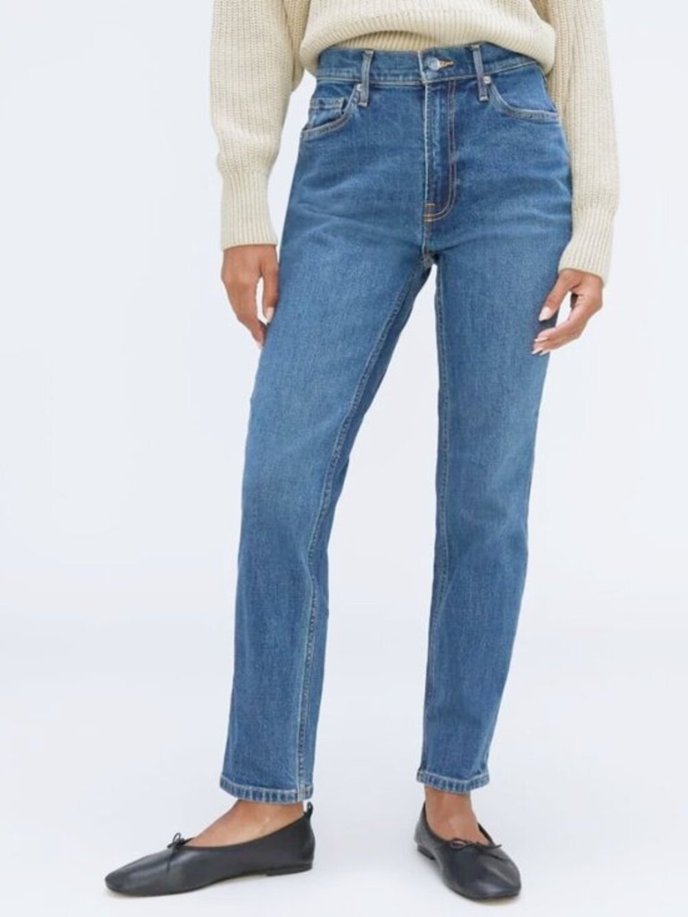 Everlane The Cheeky Jean - High Rise Straight Leg Jeans - Size 24 Crop